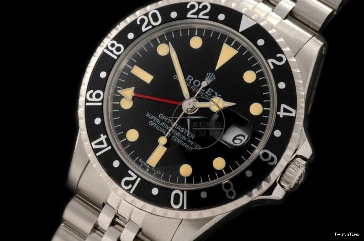 0428 ROLGMT017C – Vintage GMT SS Black Bezel Jubilee Swiss Eta 2836- Original 980